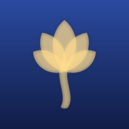 Reva app icon: a gold lotus on royal blue